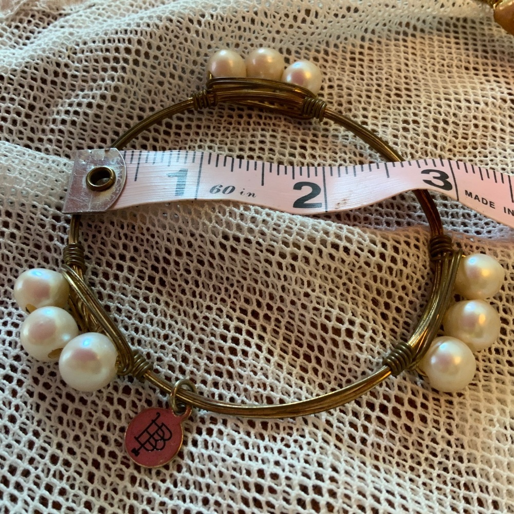 BOURBON AND BOWTIES PEARL BANGLE BRACELETS 3 - Picture 6 of 7